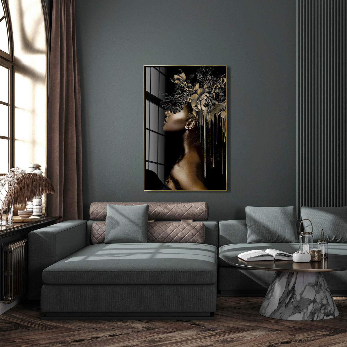 GLASBILD Frauen 80/120 cm  - Multicolor, Basics, Glas/Holz (80/120cm)