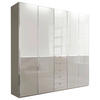 KLEIDERSCHRANK  in Grau, Weiß  - Chromfarben/Weiß, Design, Glas/Holzwerkstoff (250/236/58cm) - Novel