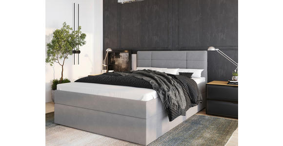 BOXBETT 160/200 cm in Grau - Schwarz/Kieferfarben, KONVENTIONELL, Holz/Kunststoff (160/200cm) - Carryhome
