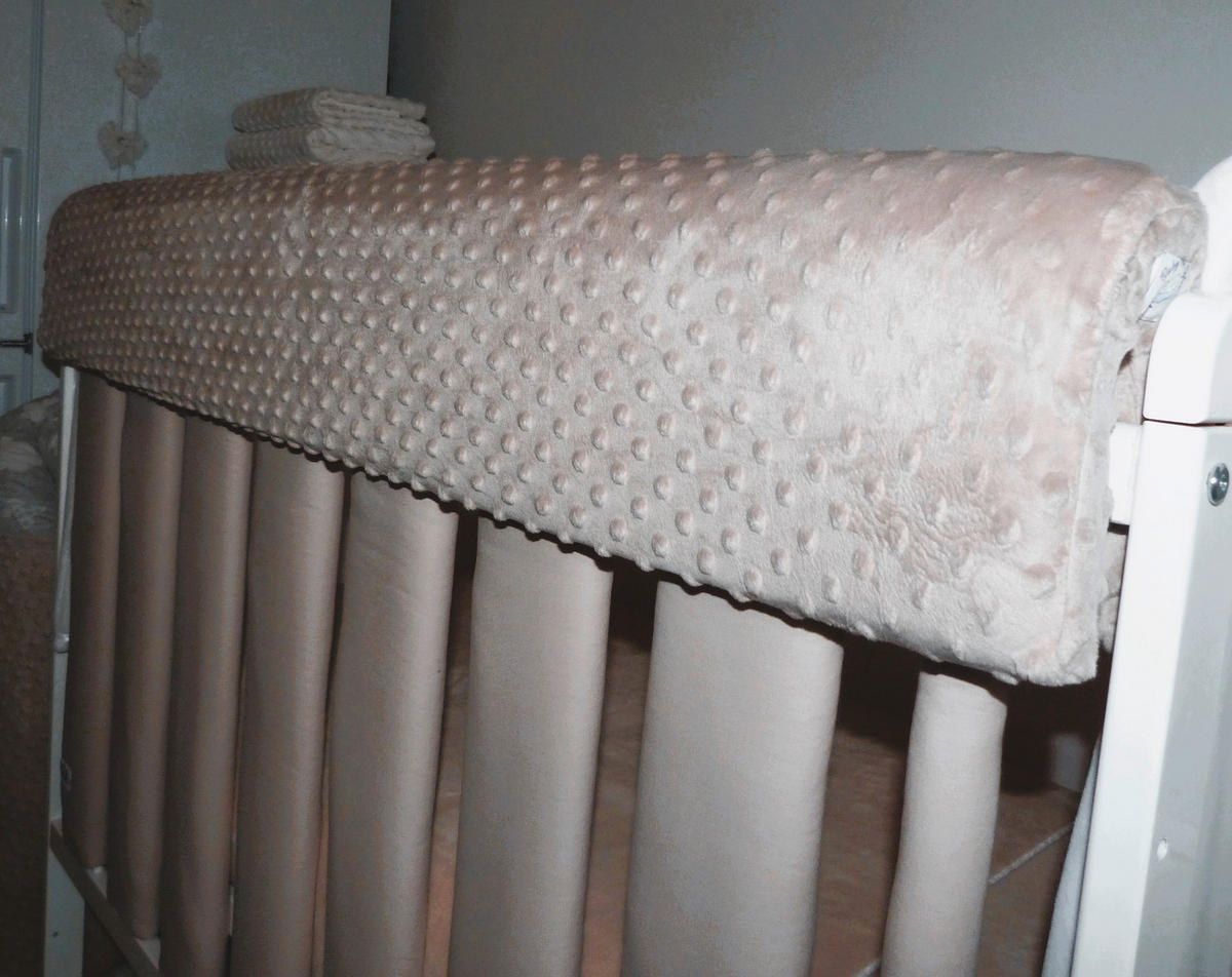 ZAŠTITNA OGRADICA ZA KREVET - bež, Osnovno, tekstil (120cm)
