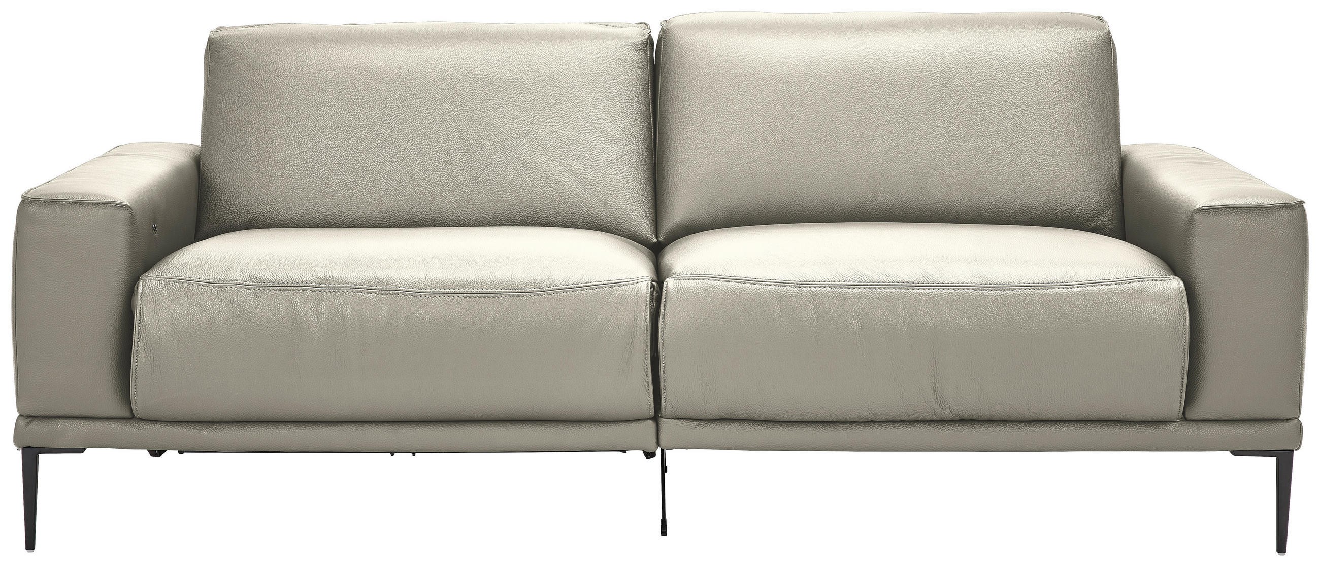 2,5-SITZER in Echtleder Cappuccino  - Schwarz/Cappuccino, Design, Leder/Metall (200/102/92cm) - Johann Jakob