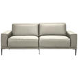 2,5-SITZER in Leder Cappuccino  - Schwarz/Cappuccino, Design, Leder/Metall (200/102/92cm) - Johann Jakob