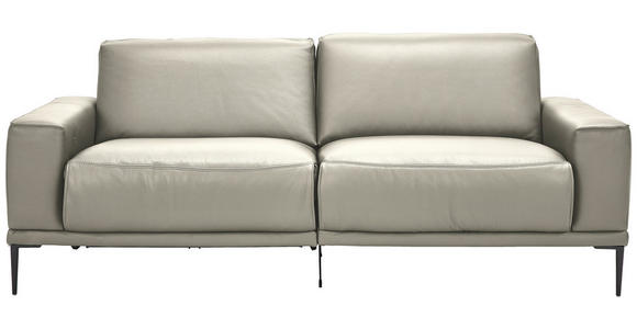 2,5-SITZER in Leder Cappuccino - Schwarz/Cappuccino, Design, Leder/Metall (200/102/92cm) - Johann Jakob