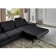 ECKSOFA  in Echtleder Anthrazit  334/176 cm  - Anthrazit/Schwarz, Design, Leder/Metall (334/176cm) - Dieter Knoll