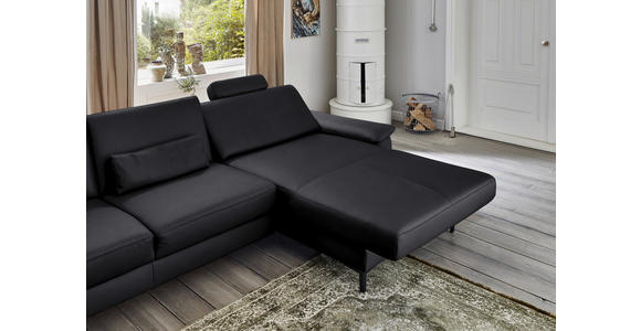 ECKSOFA  in Echtleder Anthrazit  334/176 cm  - Anthrazit/Schwarz, Design, Leder/Metall (334/176cm) - Dieter Knoll