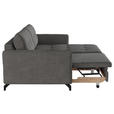 ECKSOFA in Flachgewebe, Leinenoptik Dunkelgrau  - Dunkelgrau/Schwarz, Design, Textil/Metall (242/170cm) - Xora