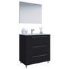 BADEZIMMER 3-teilig  in 80 cm  - Alufarben/Schwarz, MODERN, Keramik/Holzwerkstoff (80cm) - MID.YOU