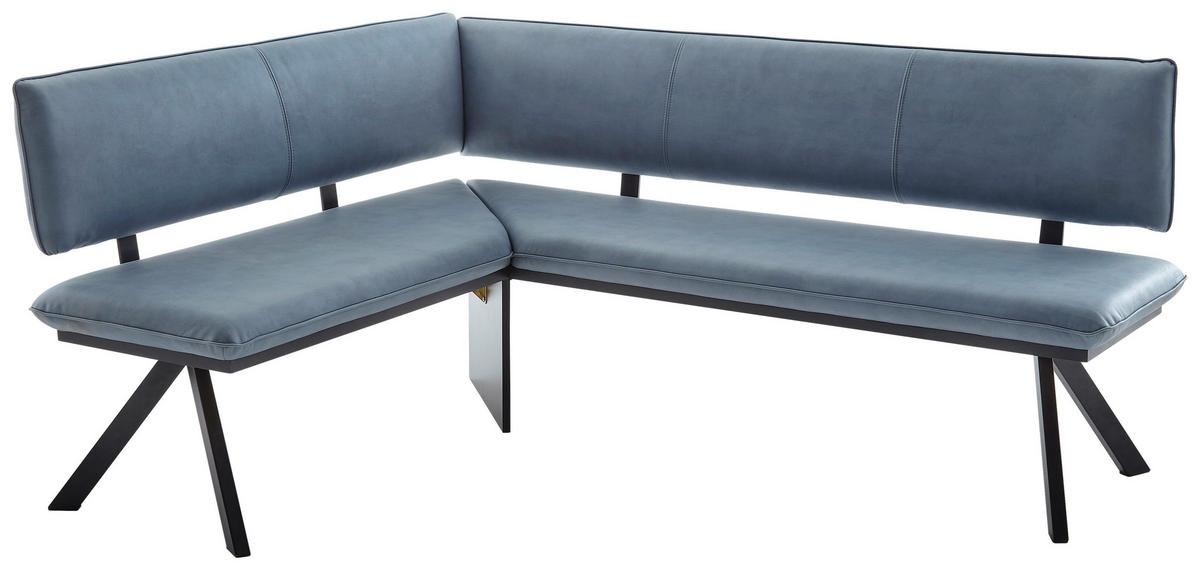 KOTNA KLOP, kovina, tekstil črna, svetlo modra  - svetlo modra/črna, Moderno, kovina/tekstil (150/190cm) - Cantus