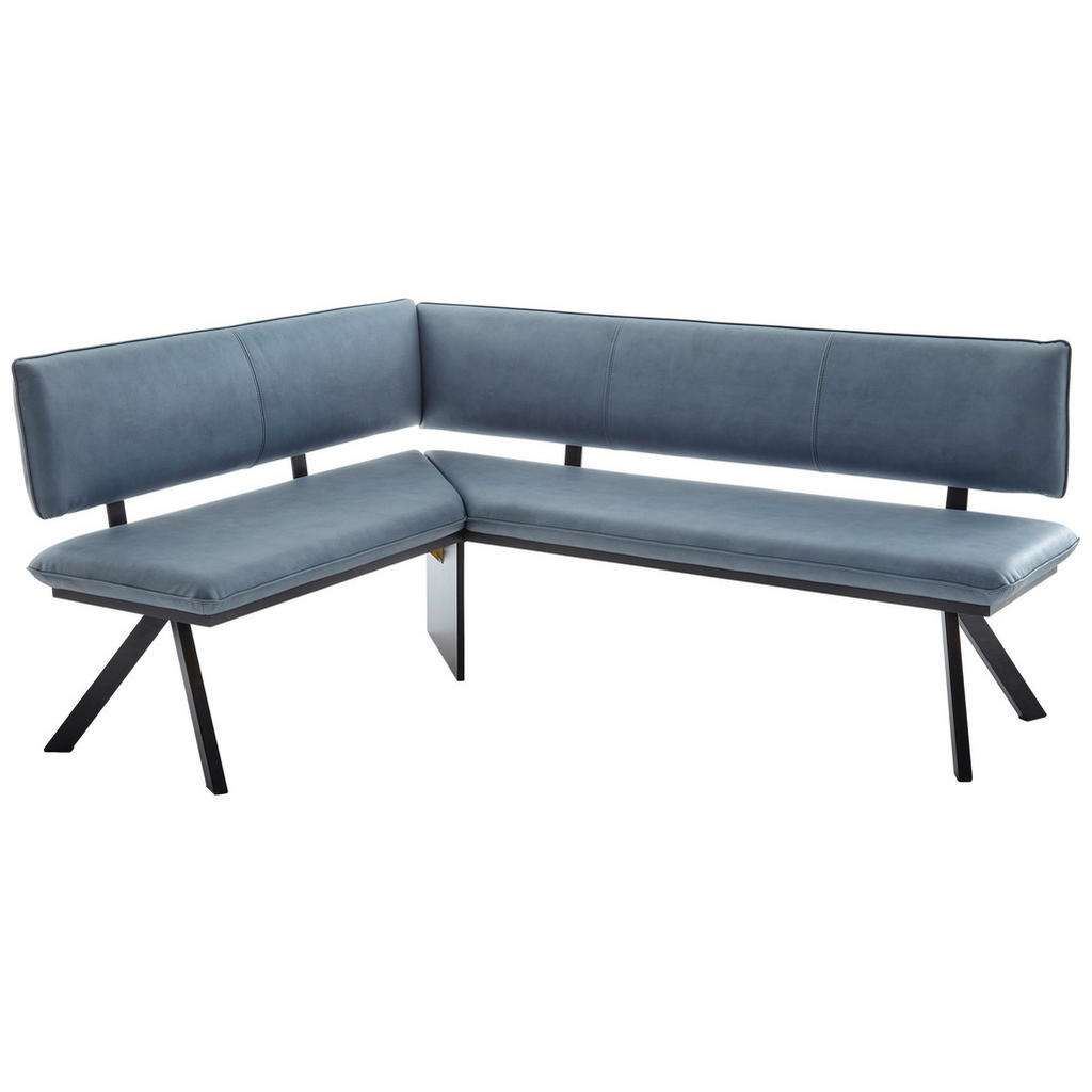 Thumbnail - Cantus Eckbank, Schwarz, Hellblau, Metall, Textil, 4-Sitzer, L-Form, 205x165 cm, Stoffauswahl, Typenauswahl, seitenverke...