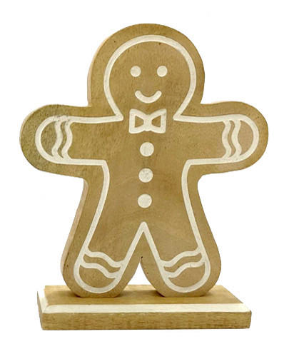WEIHNACHTSFIGUR - Braun/Weiß, Natur, Holz (17,5/21/5cm) - X-Mas
