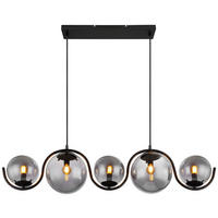 HÄNGLAMPA 100/20/120 cm  - svart, Basics, metall/glas (100/20/120cm) - Globo