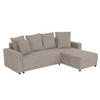 ECKSOFA Greige Mikrofaser  - Greige/Schwarz, Design, Kunststoff/Textil (178/248cm) - MID.YOU