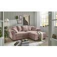 ECKSOFA Rosa Cord  - Schwarz/Rosa, KONVENTIONELL, Kunststoff/Textil (255/185cm) - Hom`in