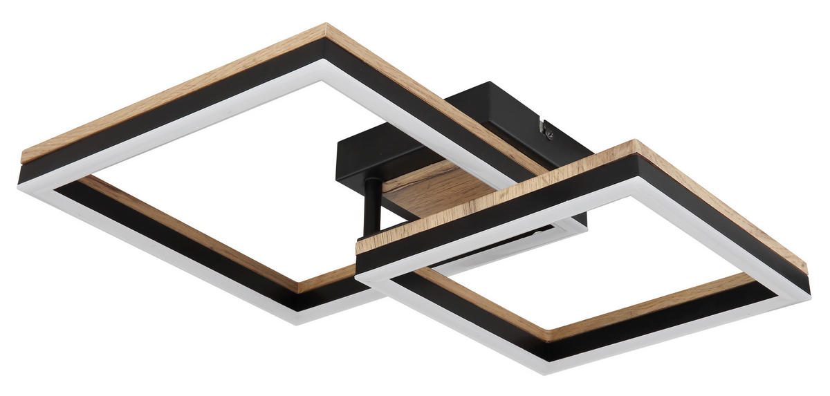 Plafonieră Cu Led 18 W    49/38/9,3 cm  - opal/maro închis, Design, plastic/metal (49/38/9,3cm) - Globo