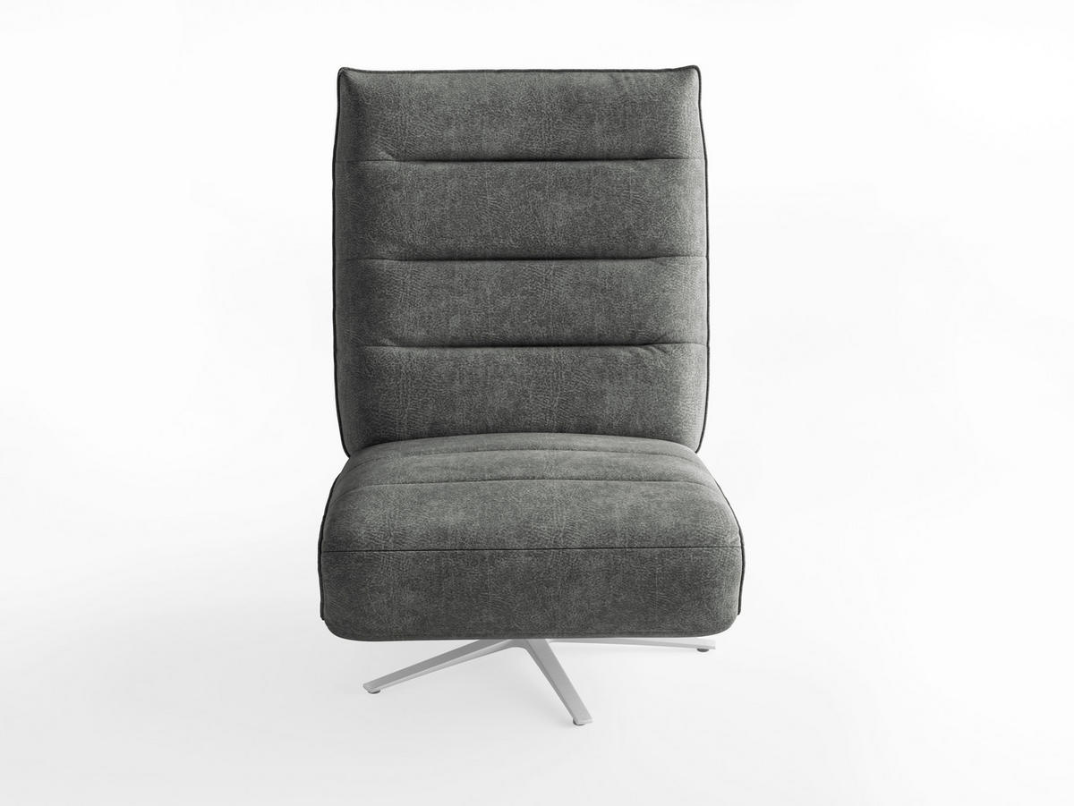 RELAXSESSEL in Textil Dunkelgrau  - Dunkelgrau/Silberfarben, Basics, Textil/Metall (80/109/98cm) - Sit & More