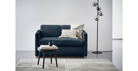 SCHLAFSOFA  in Flachgewebe Dunkelblau  - Buchefarben/Naturfarben, KONVENTIONELL, Holz/Textil (144/81/97,5cm) - Carryhome