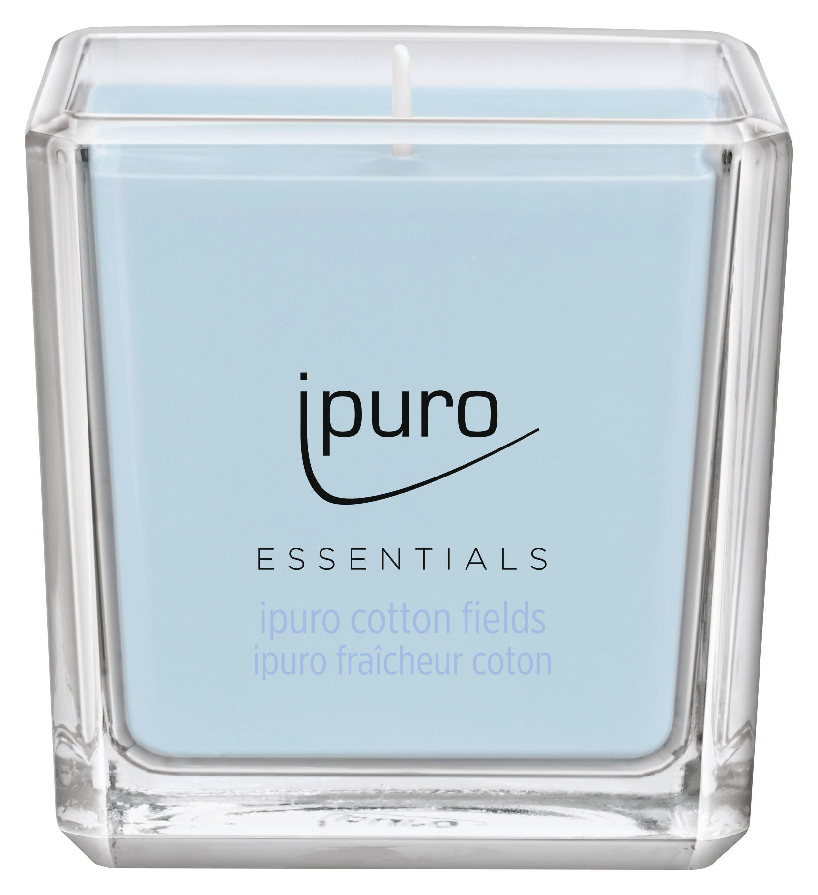 LUMÂNARE PARFUMATĂ - albastru deschis, Basics, sticlă (6,9/6,9/6,9cm) - Ipuro