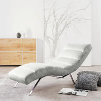 RELAXLIEGE in Webstoff Hellgrau  - Silberfarben/Hellgrau, Design, Textil/Metall (65/65/171cm) - Livetastic