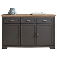 SIDEBOARD  in 166/102/48 cm  - Graphitfarben/Eiche Artisan, ROMANTIK / LANDHAUS, Holzwerkstoff/Metall (166/102/48cm) - Hom`in