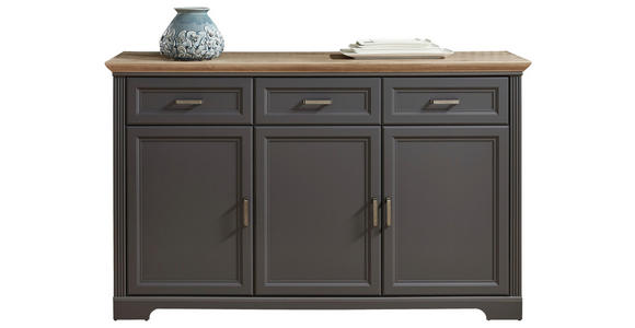 SIDEBOARD  166/102/48 cm 3 Schublade(n)  - Graphitfarben/Eiche Artisan, ROMANTIK / LANDHAUS, Holzwerkstoff/Metall (166/102/48cm) - Hom`in