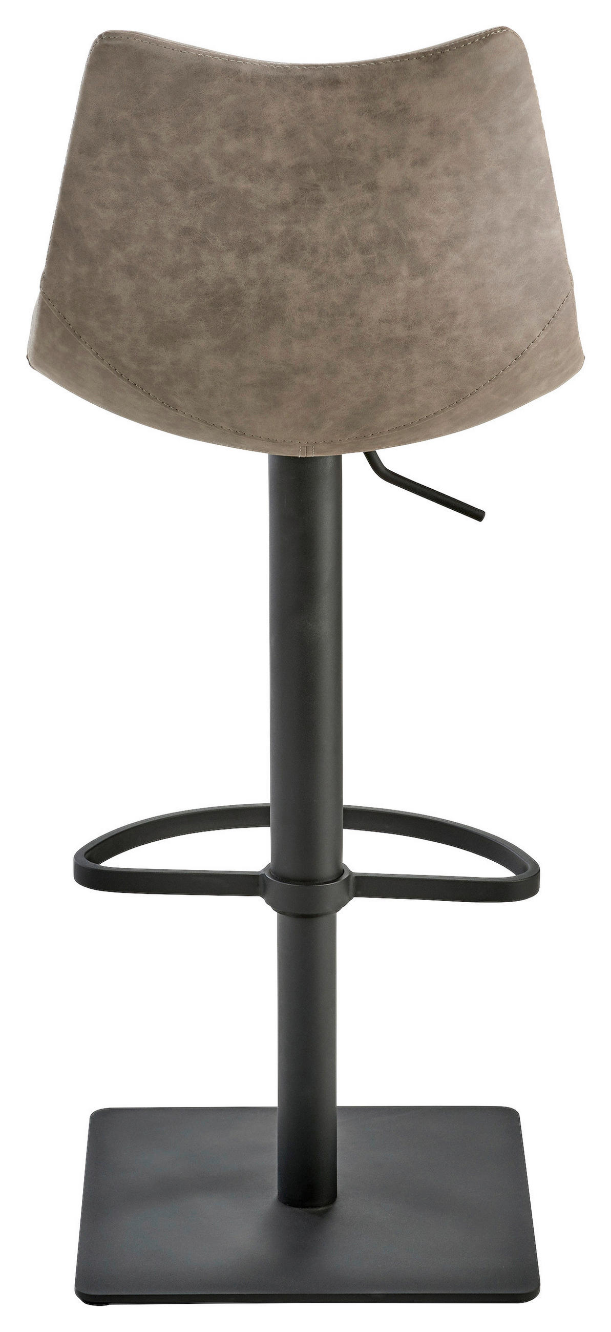 BARHOCKER Lederlook Schwarz, Schlammfarben Stahl Sitzfläche 360° drehbar, Typenauswahl  - Schlammfarben/Schwarz, Design, Textil/Metall (43/85-110/50cm)