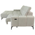 ECKSOFA inkl.Funktionen Naturfarben Chenille  - Schwarz/Naturfarben, MODERN, Textil/Metall (195/300cm) - Xora