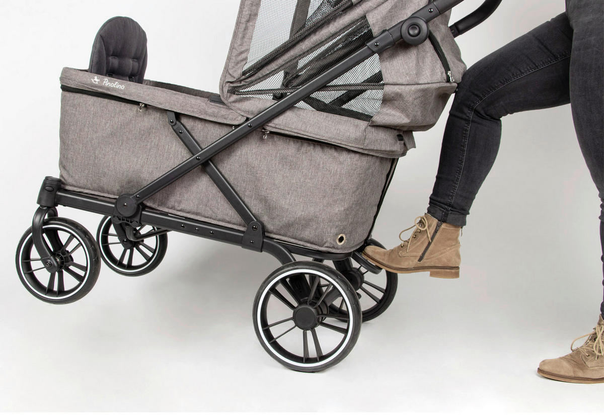 BOLLERWAGEN  CRUISER PI500   - Hellgrau, Basics, Textil/Metall (118/64/64cm) - Pinolino
