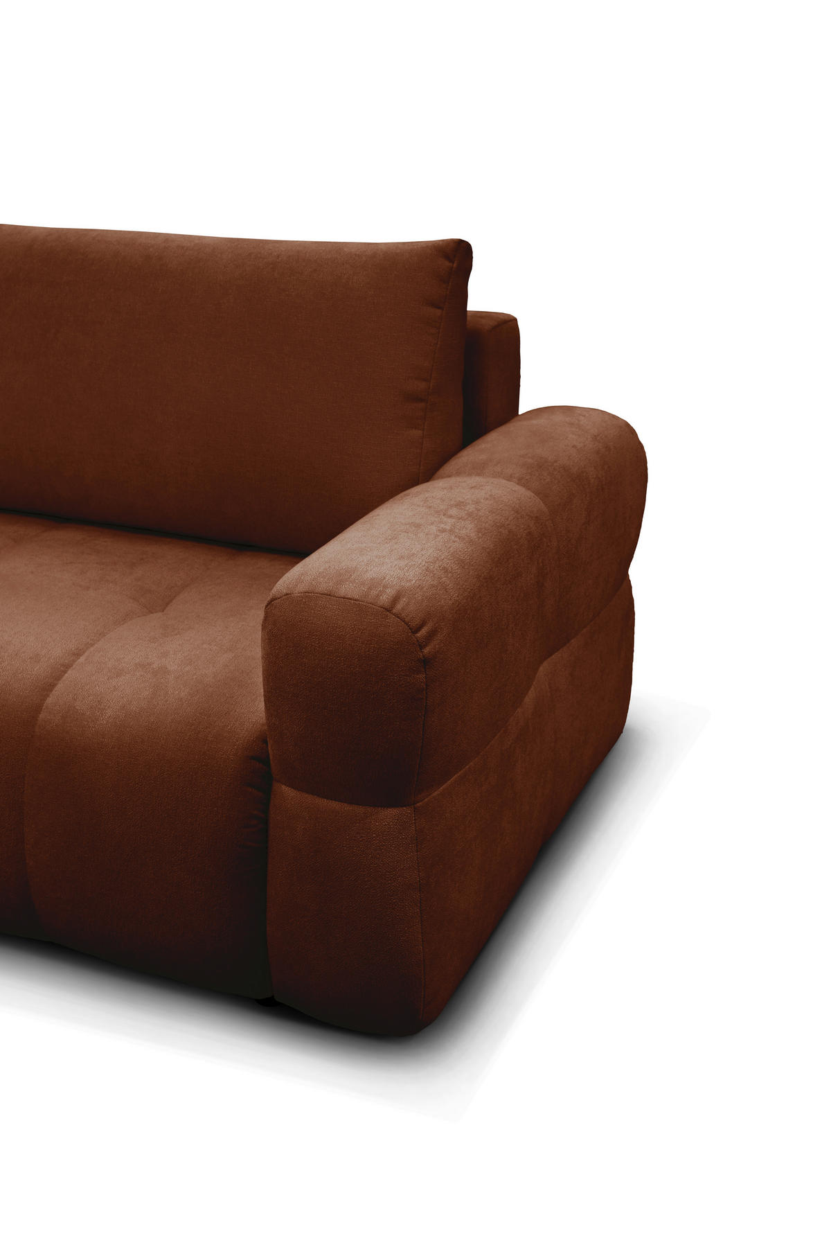 SCHLAFSOFA LOTTA  mit Chenille Terracotta  - Terracotta/Schwarz, Design, Textil (248/90/105cm) - MID.YOU