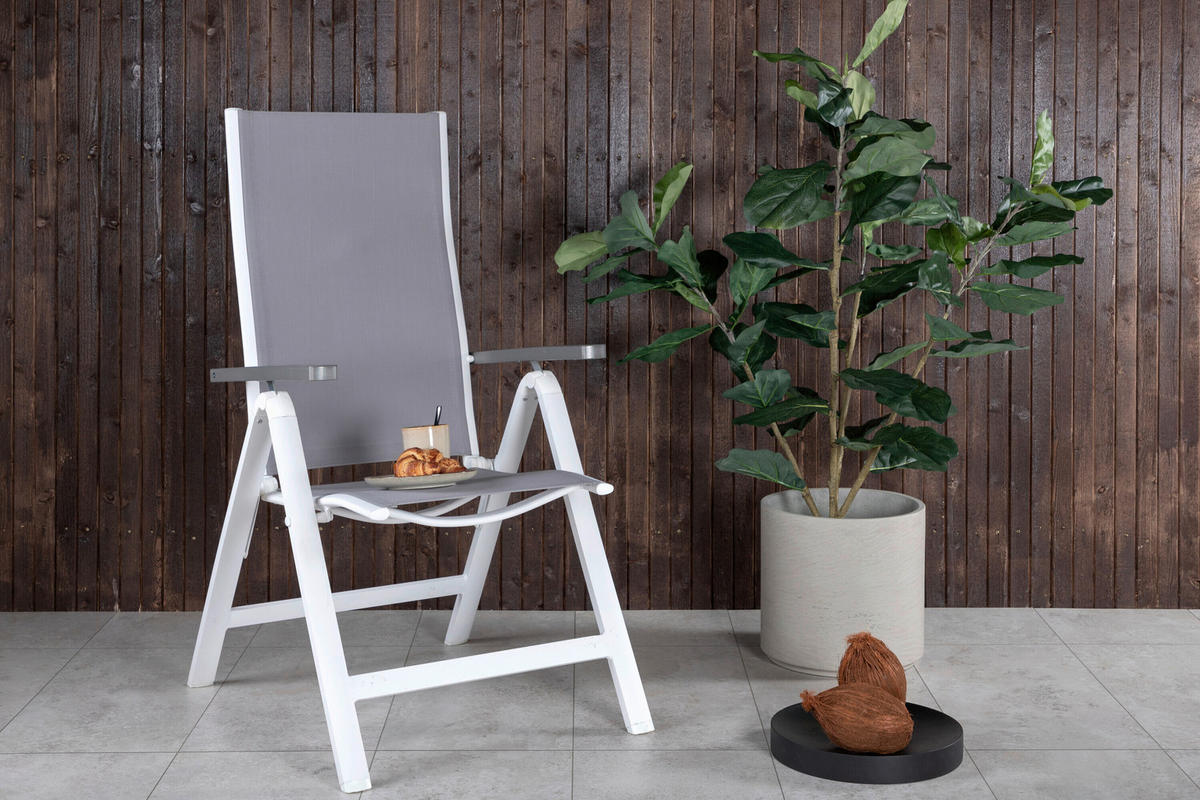 UTESTOLAR SET i metall, plast, textil grå, vit  - vit/grå, Modern, metall/textil (59/110/67cm) - Gardenson