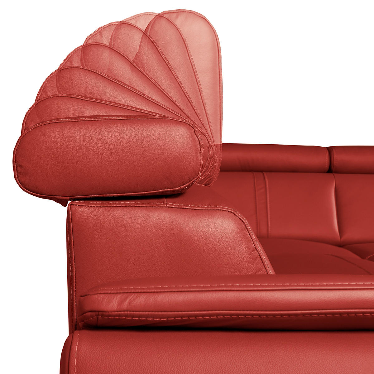 ECKSOFA  in Echtleder Rot  - Wengefarben/Rot, Design, Leder/Holz (265/265cm) - Livetastic