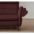 ECKSOFA in Echtleder Bordeaux  169/298 cm  - Bordeaux/Schwarz, Design, Leder/Metall (169/298cm) - Dieter Knoll