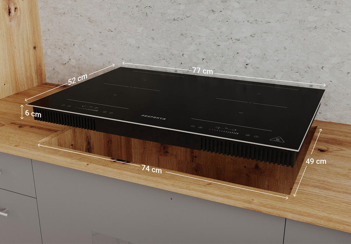 INDUKTIONSKOCHFELD KM8800IF-28  - Schwarz, Trend, Glas/Metall (77/6/52cm) - Respekta