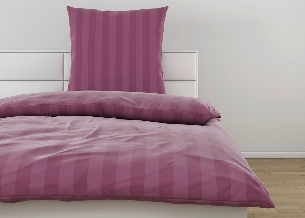 BETTWÄSCHE Dobby Satin 155/220 cm  - Lila, KONVENTIONELL, Textil (155/220cm) - Ambiente