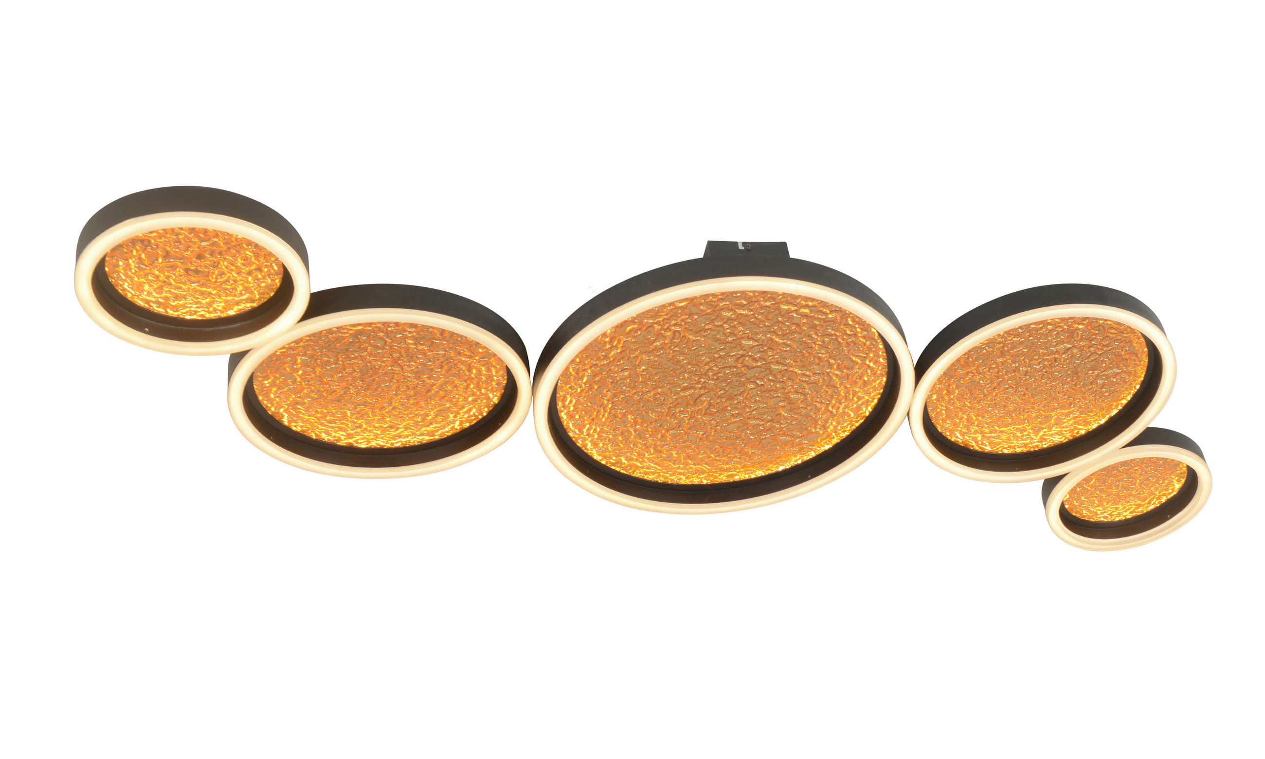 LED-DECKENLEUCHTE Bormes 55/8/125 cm   - Goldfarben/Schwarz, Design, Kunststoff/Metall (55/8/125cm)