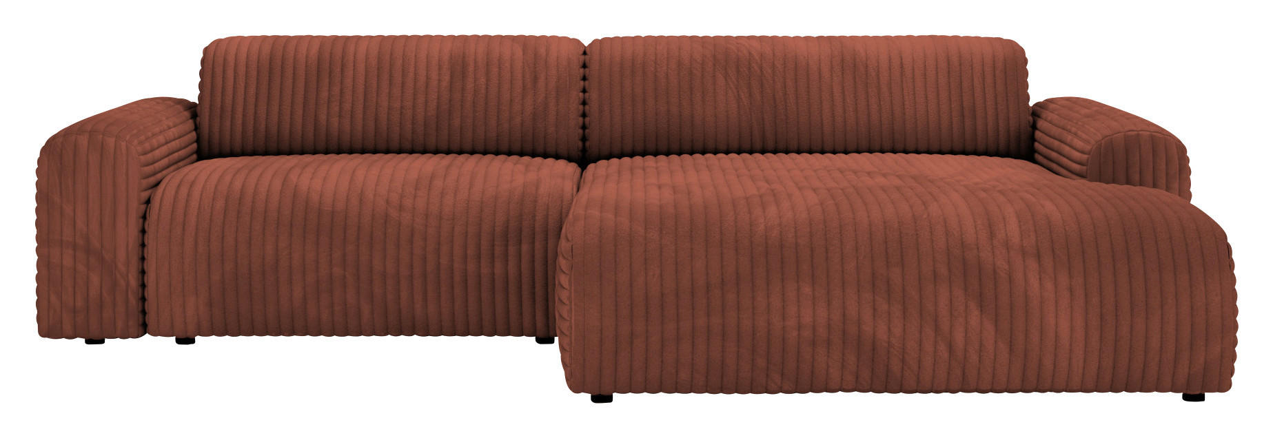 ECKSOFA in Cord Bronzefarben  - Schwarz/Bronzefarben, Design, Kunststoff/Textil (292/178cm) - Livetastic