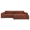 ECKSOFA Bronzefarben Cord  - Schwarz/Bronzefarben, Design, Kunststoff/Textil (292/178cm) - home24