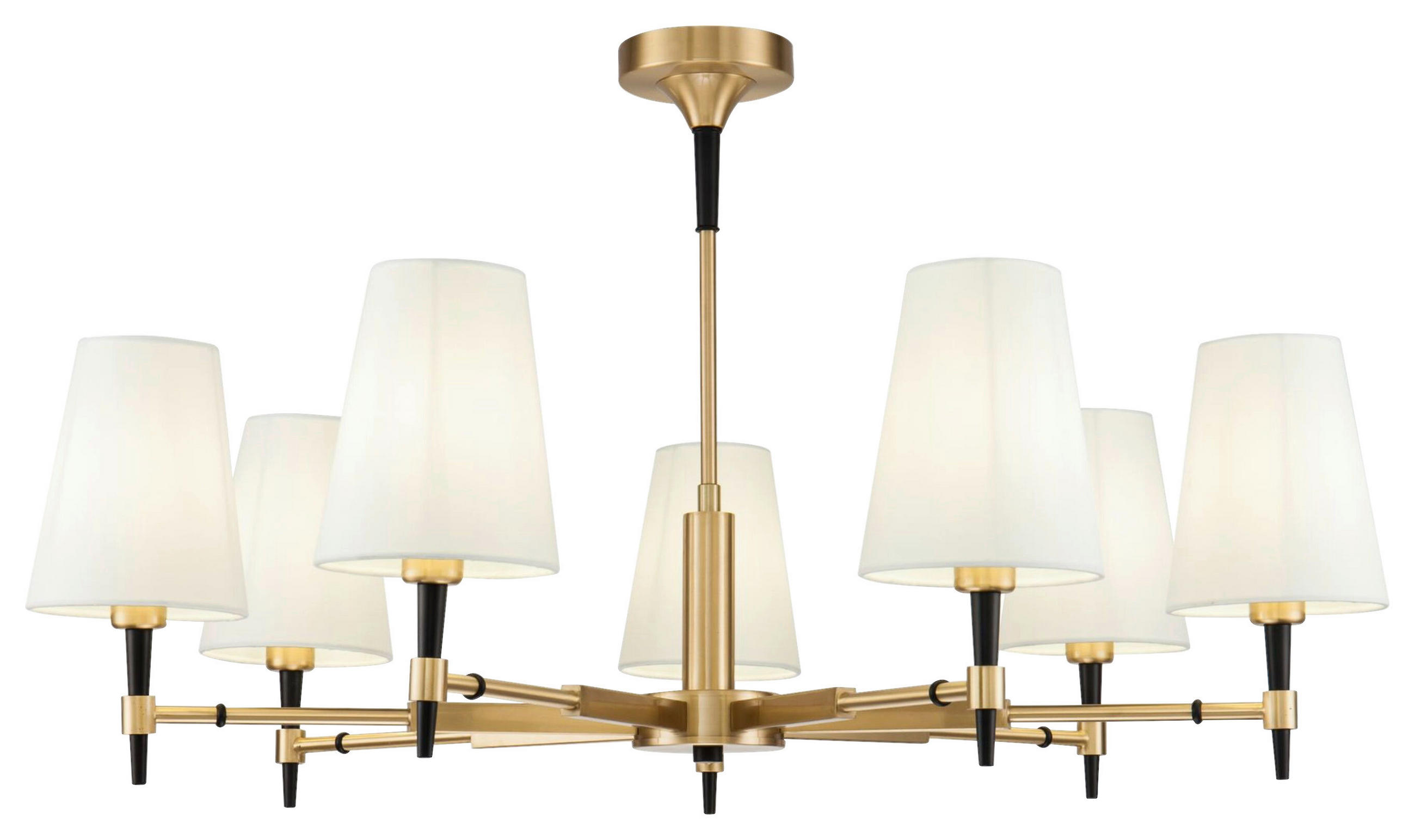 KRONLEUCHTER 88/49/88 cm   - Messingfarben, Basics, Textil/Metall (88/49/88cm) - MAYTONI