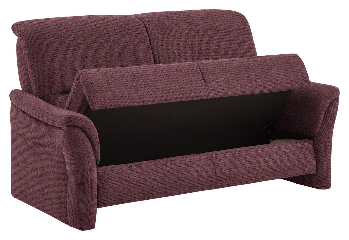 2,5-SITZER  in Flachgewebe Weinrot  - Weinrot/Alufarben, KONVENTIONELL, Textil/Metall (172/96/93cm) - Beldomo Premium