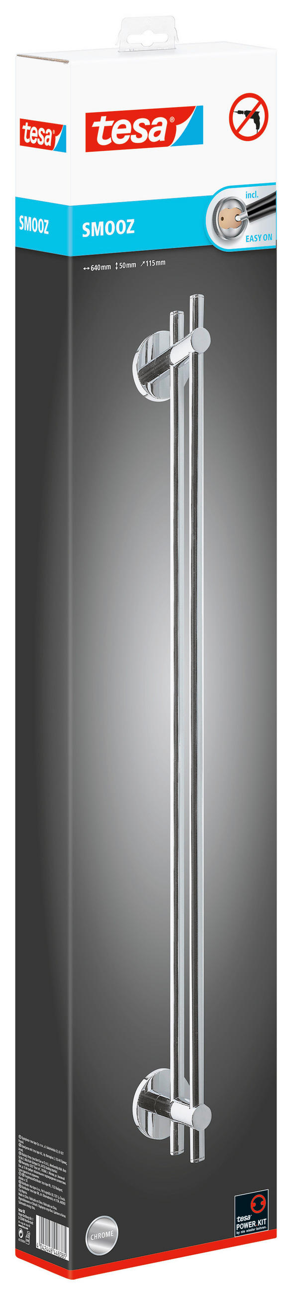 HANDTUCHSTANGE Chromfarben  - Chromfarben, Trend, Metall (64/11,5/5cm) - Tesa