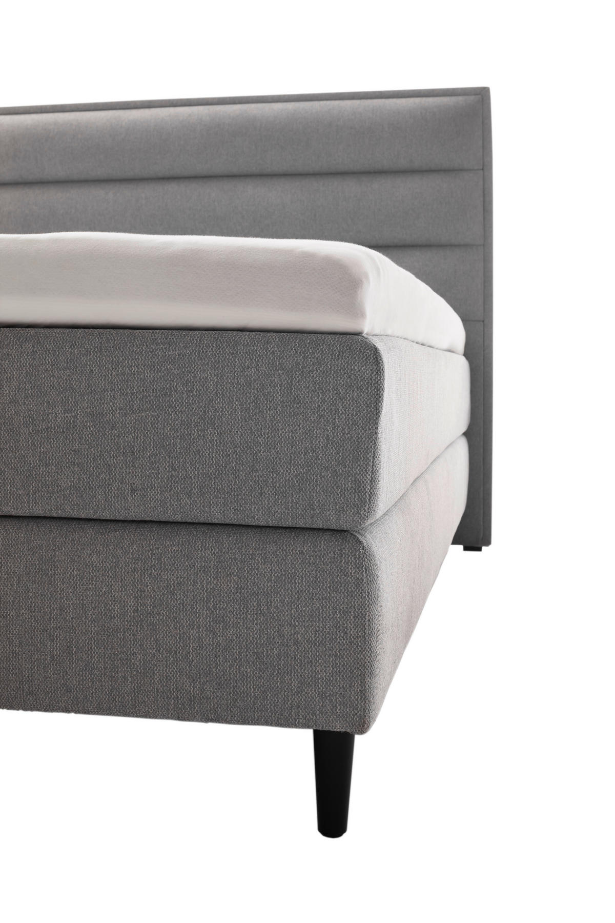 BOXSPRINGBETT 160/200 cm  in Hellgrau  - Hellgrau/Schwarz, Design, Textil/Metall (160/200cm) - Schöner Wohnen
