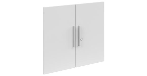 TÜRENSET 75,5/67,4/1,6 cm - Weiß Hochglanz/Silberfarben, KONVENTIONELL, Holzwerkstoff/Metall (75,5/67,4/1,6cm) - Voleo