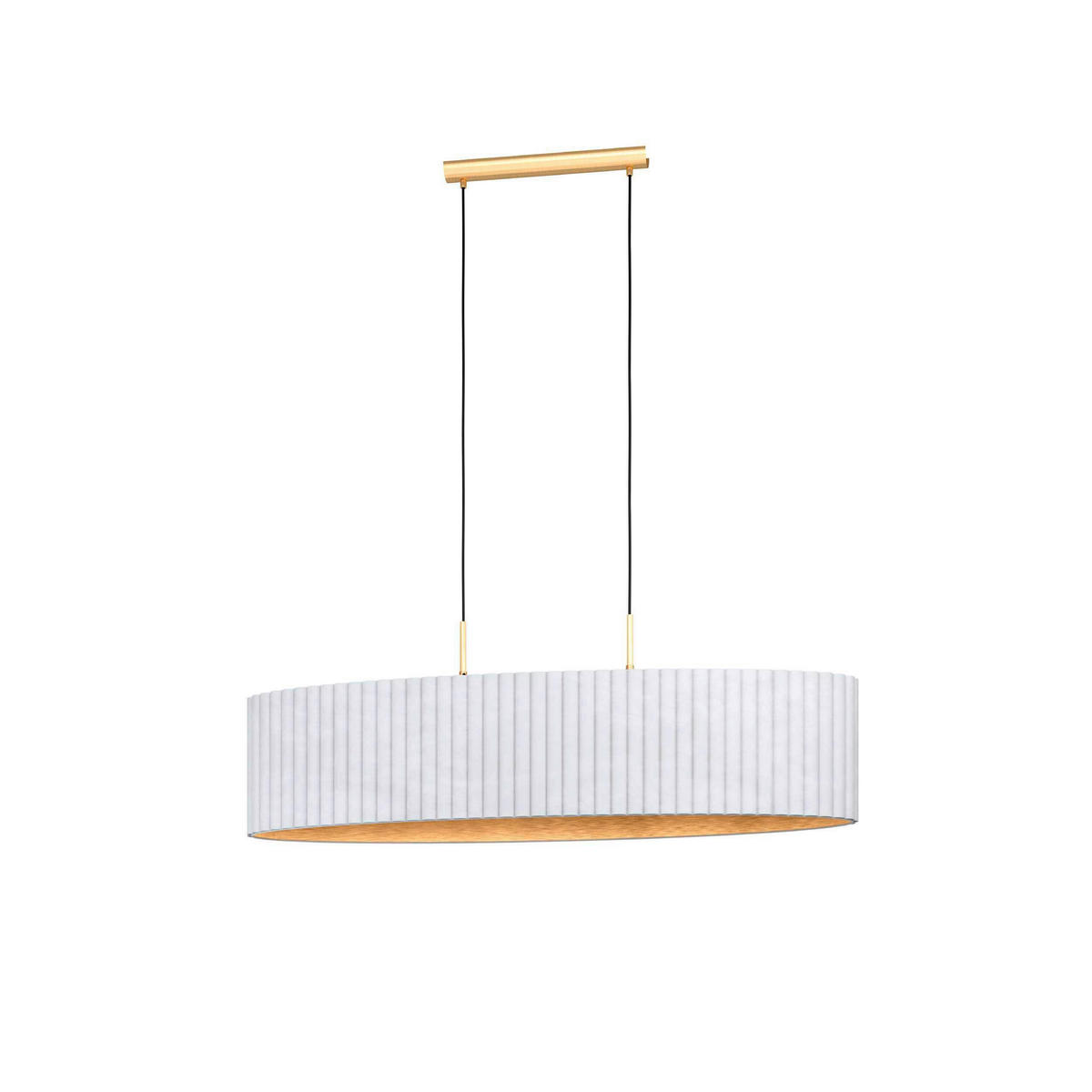 HÄNGLAMPA 150 cm  - vit/mässingsfärgad, Basics, metall/textil (150cm) - Eglo