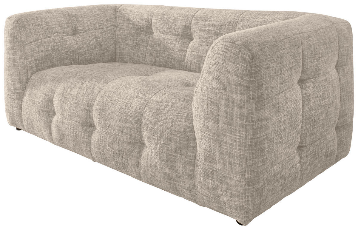 2-SITZER-SOFA Struktur Creme  - Creme/Schwarz, Design, Kunststoff/Textil (184/72/95cm) - Livetastic