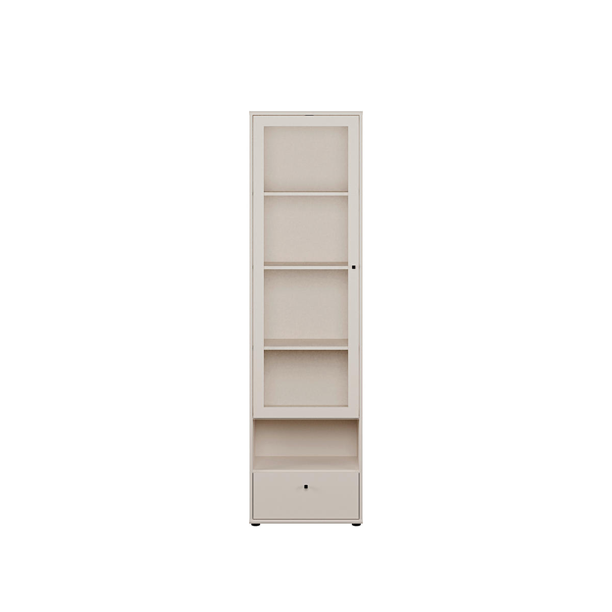 VITRINE  in Sandfarben  - Sandfarben/Schwarz, Design, Glas/Holzwerkstoff (54/197,5/34,8cm)