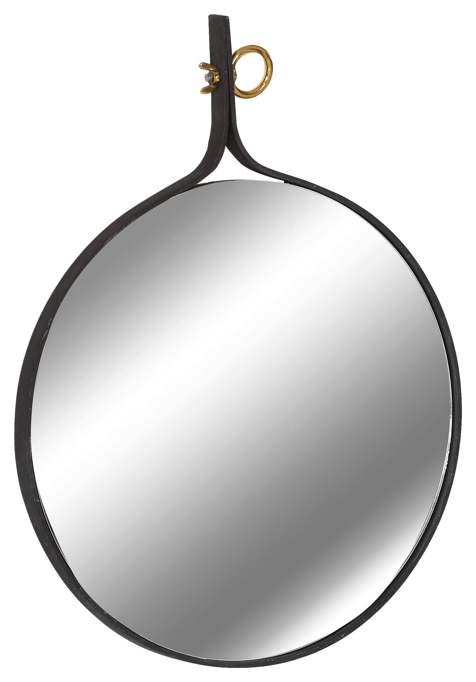 WANDSPIEGEL 46/61/4 cm    in rund  - Schwarz, Trend, Glas/Metall (46/61/4cm)