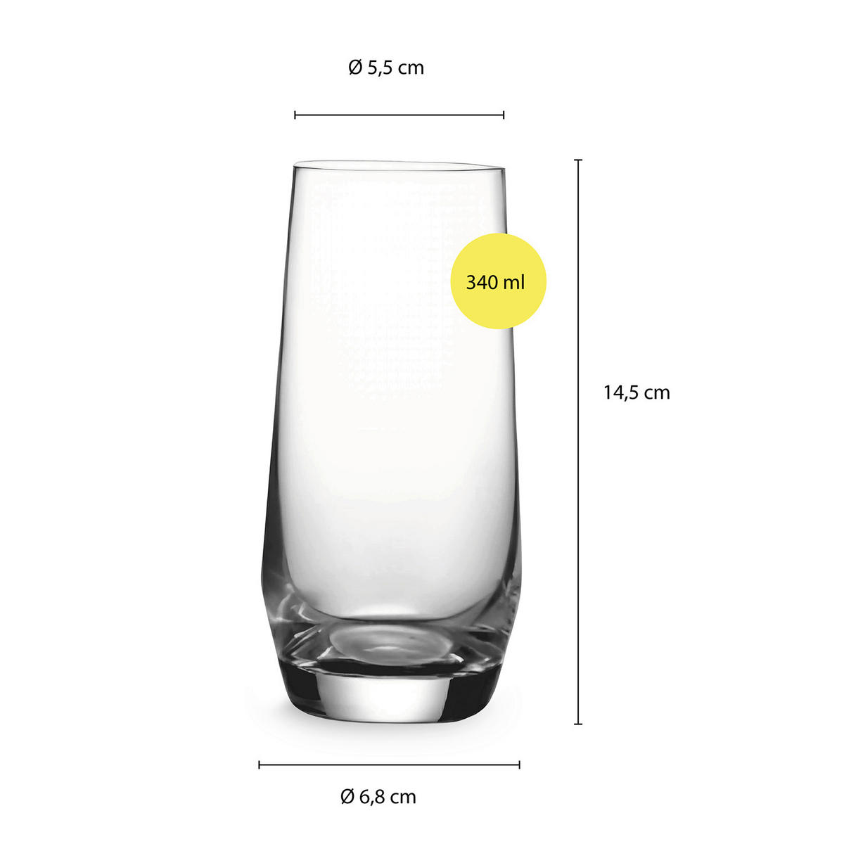 SET KOZARCEV - prosojno, Basics, steklo (6.8/14.5cm) - Echtwerk