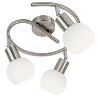 LED-STRAHLER 25/21 cm   - Weiß/Nickelfarben, Basics, Glas/Metall (25/21cm) - Globo