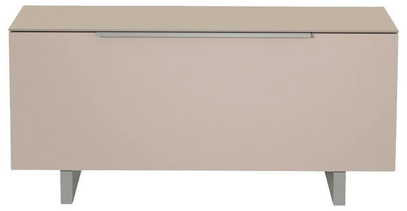 LOWBOARD Alufarben, Sandfarben  110/66/45 cm  - Sandfarben/Alufarben, Design, Glas/Holzwerkstoff (110/66/45cm) - Moderano