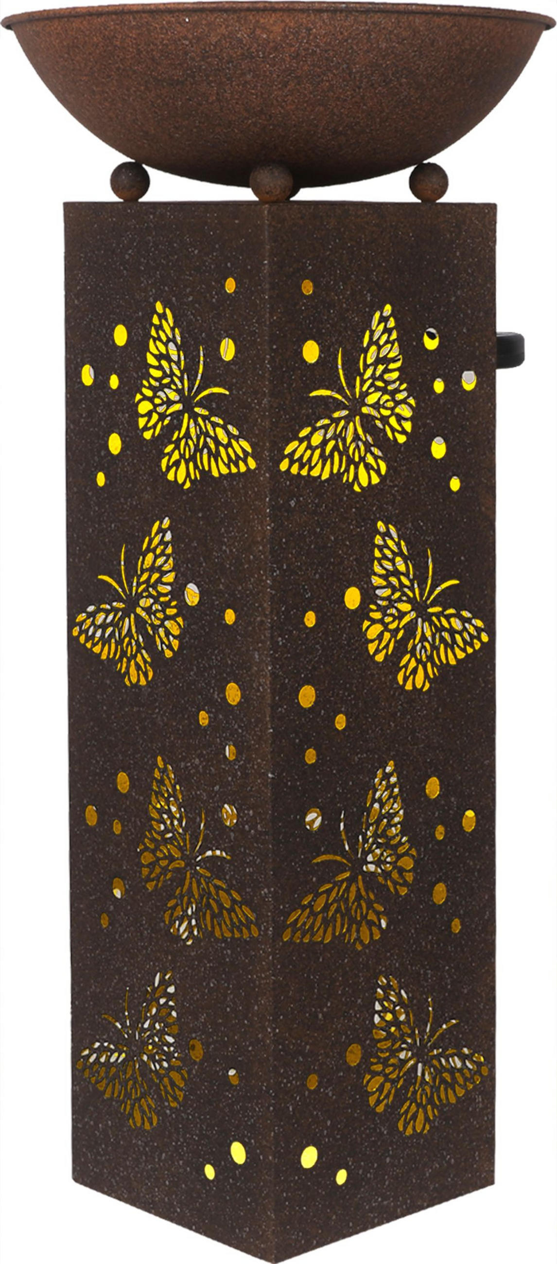 SOLÁRNE SVIETIDLO, 34/34/72 cm - hrdzavá, Basics, kov/plast (34/34/72cm) - Ambia Garden