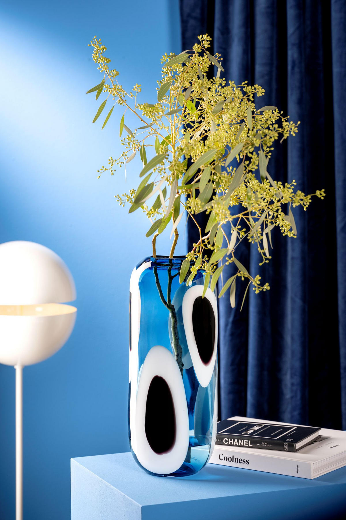 VASE  - Blau/Schwarz, KONVENTIONELL, Glas (16,00/36,00/11,50cm) - Leonardo